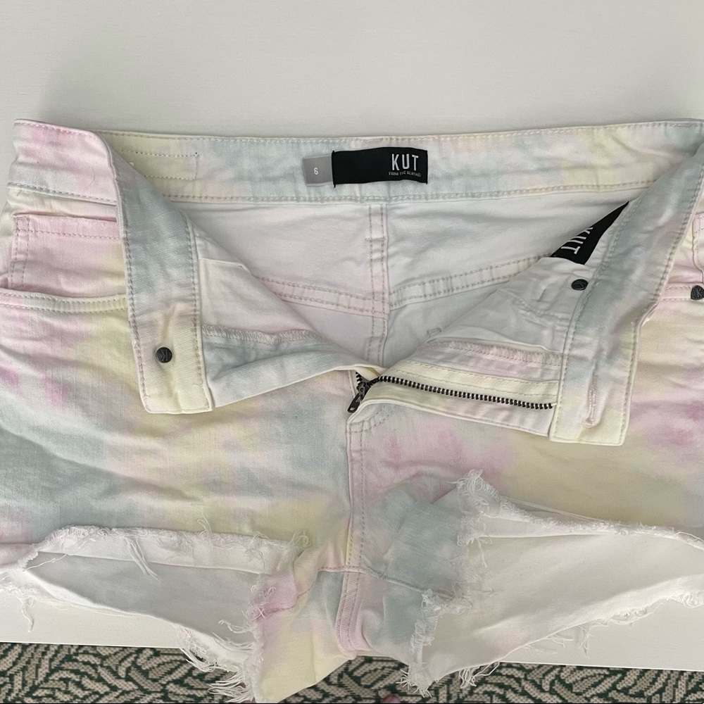 Kut From The Kloth Jane Pastel Tie-Dye High-Rise Short